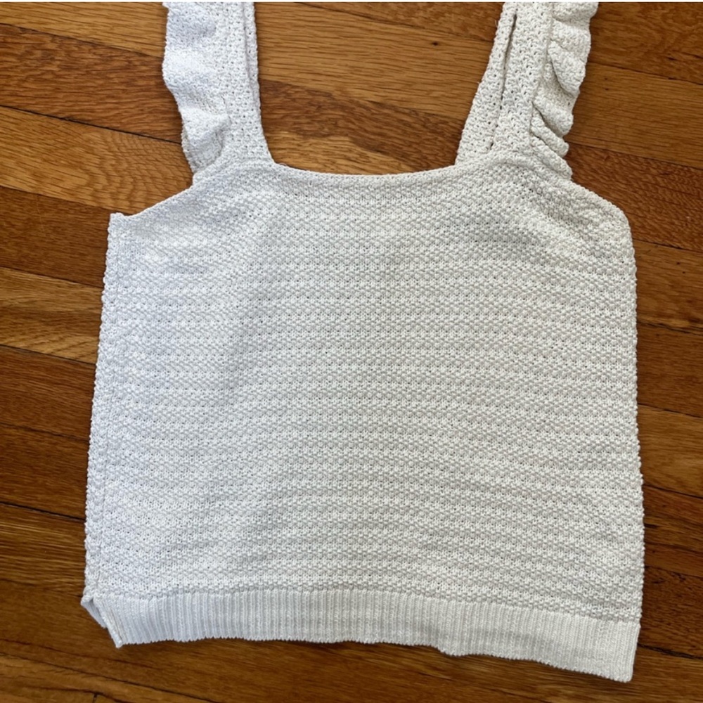 Madewell Crocheted Ruffle Strap Sweater Tank - Picture 3 of 4